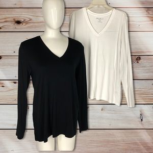 Eddie Bauer long sleeve t shirts 2 XL black white